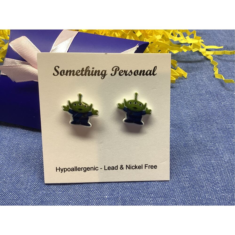 Martian - Toy Alien - Toy Store Inspired Post Earrings-- Gift Boxed - Chibi Cute